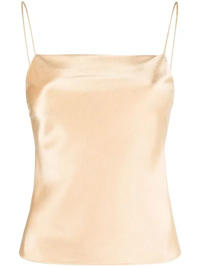 Alice And Olivia Harmon Cowl-neck Top In Braun
