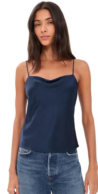 Alice And Olivia Harmon Drapey Slip Tank Navy