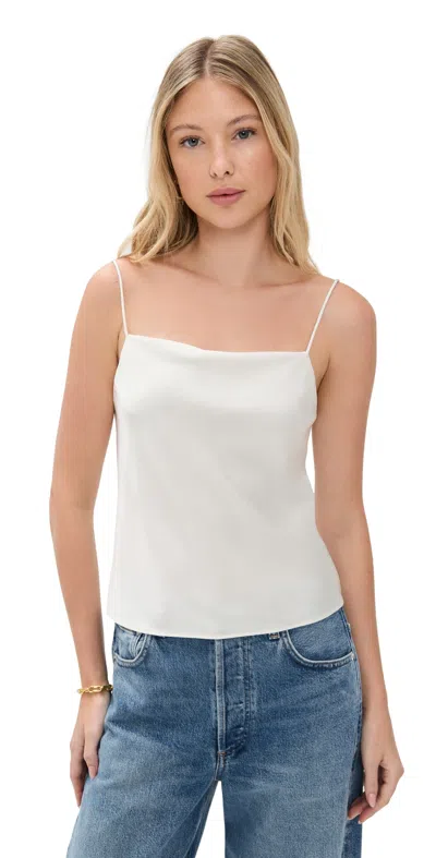 Alice And Olivia Harmon Drapey Slip Tank Off White