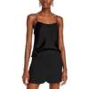 Alice And Olivia Harmon Womens Satin Drapey Blouse In Black