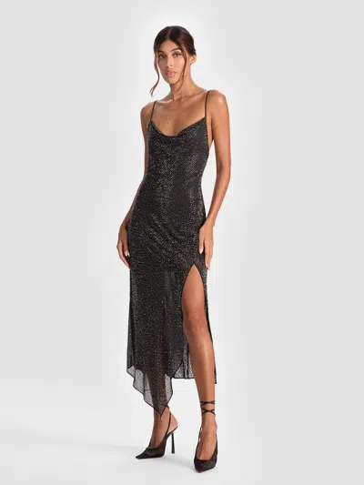 Alice And Olivia Harmony Embellished Slip Dress In Animal Print