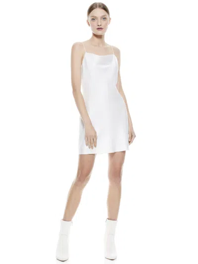 Alice And Olivia Harmony Sleeveless Mini Slip Dress In Off White