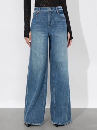 Alice And Olivia Harper Jean In Liana Vintage Blue