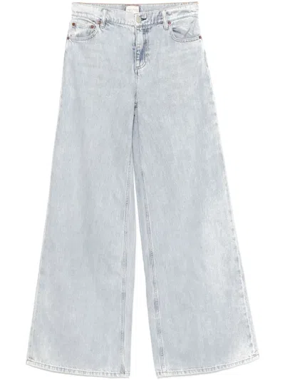 Alice And Olivia Harper Super Baggy Jeans In Blue