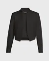 Alice And Olivia Harvey Draped Open-front Leather Jacket In White