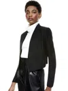Alice And Olivia New Harvey Suede Open-front Jacket In Black