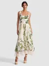 Alice And Olivia Floral-print Tie-shoulder Dress In White