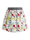 Alice And Olivia Haven Lin And Cotton Mini Skirt In Multi