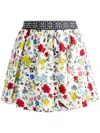 Alice And Olivia Haven Lin And Cotton Mini Skirt In Multicolor