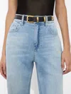 Alice And Olivia Hayden Buckle Belt In Black/gold