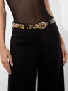 Alice And Olivia Hayden Buckle Belt In Camel/black