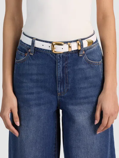 Alice And Olivia Hayden Buckle Belt In Orange