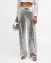 ALICE AND OLIVIA HAYES SEQUINED WIDE-LEG CARGO PANTS