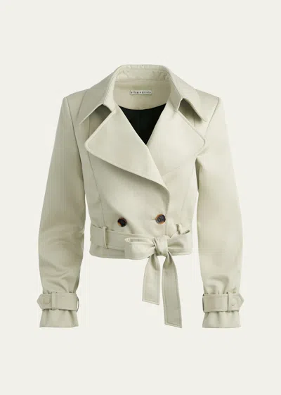 Alice And Olivia Hayley Cropped Gabardine Jacket In Neutrals
