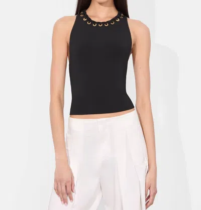 Alice And Olivia Heidi Grommet Tank In Black In Multi