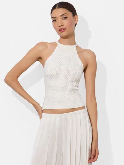 Alice And Olivia Heidi Pointelle Tank In White