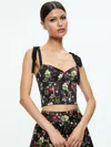 Alice And Olivia Helene Bustier Top In Blush Kiss Black