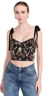 Alice And Olivia Helene Bustier Top In Blush Kiss Black