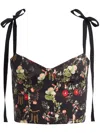 Alice And Olivia Helene Bustier Top In Black
