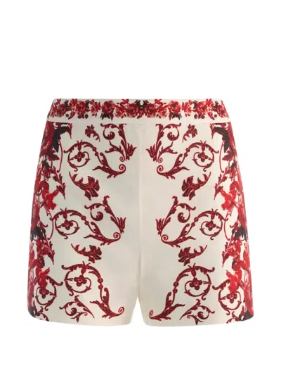 Alice And Olivia Hera Floral-print Shorts In White