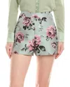 Alice And Olivia Hera High-rise Back Zip Short In Green