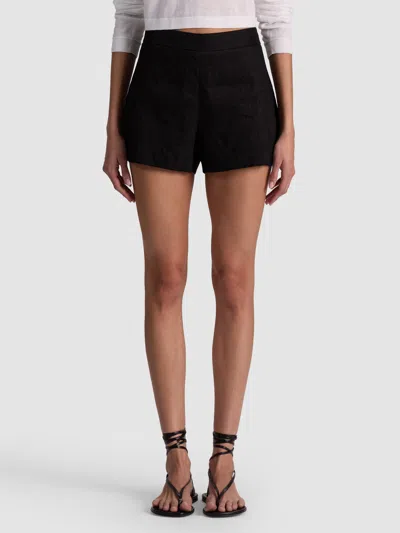 Alice And Olivia Hera Linen Short In Black