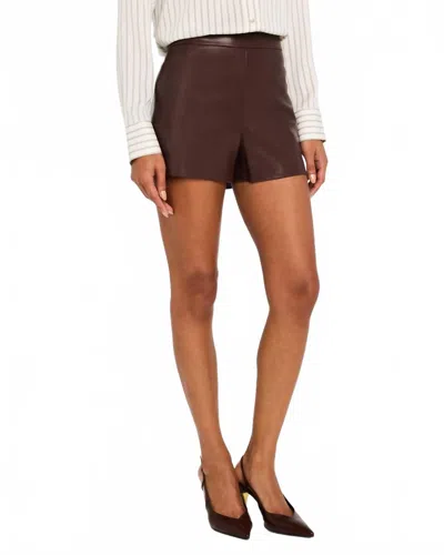 ALICE AND OLIVIA HERA VEGAN SHORTS IN ESPRESSO