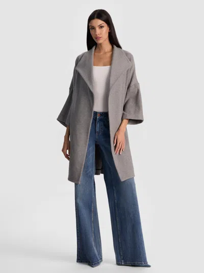 Alice And Olivia Hester Open Front Coat In Gray