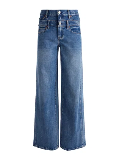 Alice And Olivia Chic High Rise Wide Leg Jeans In Brooklyn Blue