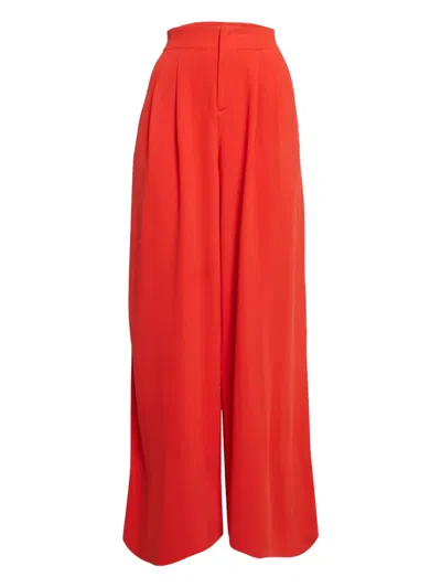 Pre-owned Alice And Olivia High-rise Wide-leg Trousers In Red