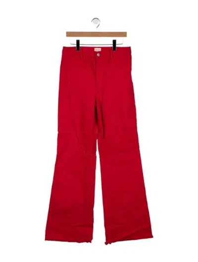 Pre-owned Alice And Olivia High-rise Flared Jeans In Red
