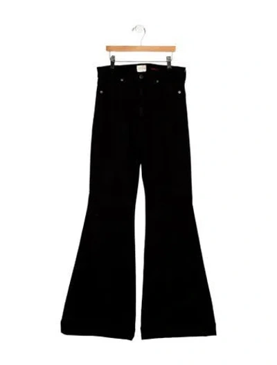 Pre-owned Alice And Olivia High-rise Flared Jeans In Black