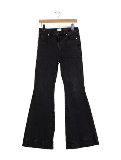 Pre-owned Alice And Olivia High-rise Flared Jeans In Black