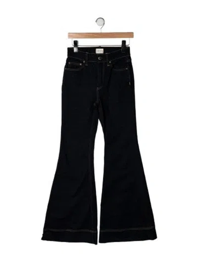 Pre-owned Alice And Olivia High-rise Flared Jeans In Black