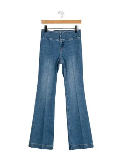 Pre-owned Alice And Olivia High-rise Flared Jeans In Blue
