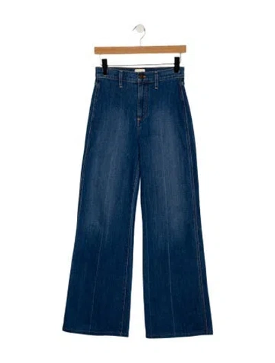 Pre-owned Alice And Olivia High-rise Flared Jeans In Blue