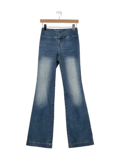 Pre-owned Alice And Olivia High-rise Flared Jeans In Blue