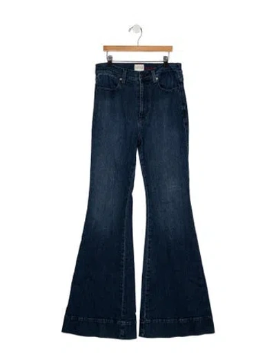Pre-owned Alice And Olivia High-rise Flared Jeans In Blue