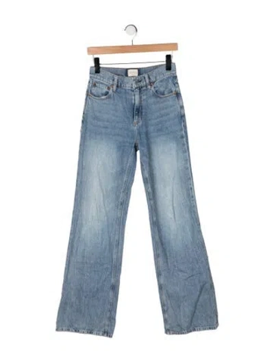 Pre-owned Alice And Olivia High-rise Flared Jeans In Blue