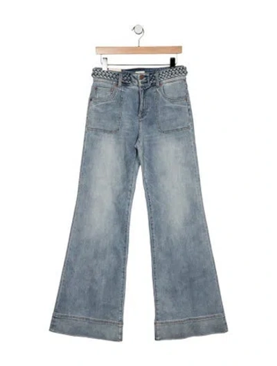 Pre-owned Alice And Olivia High-rise Flared Jeans In Blue