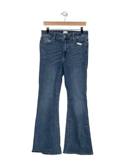 Pre-owned Alice And Olivia High-rise Flared Jeans In Blue