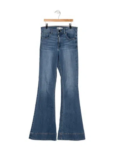 Pre-owned Alice And Olivia High-rise Flared Jeans In Blue