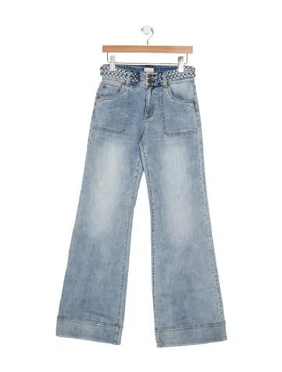 Pre-owned Alice And Olivia High-rise Flared Jeans In Blue