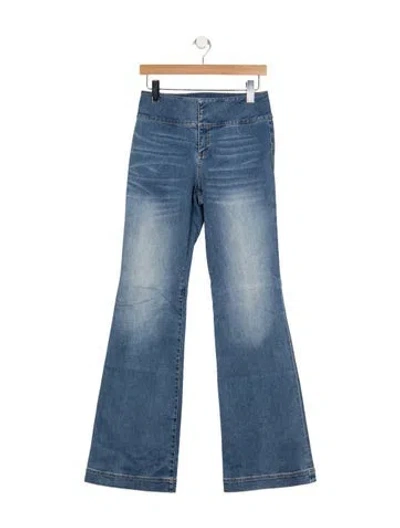 Pre-owned Alice And Olivia High-rise Flared Jeans In Blue