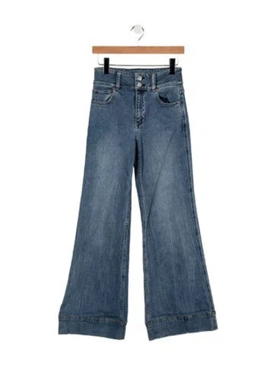 Pre-owned Alice And Olivia High-rise Flared Jeans In Blue