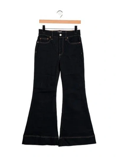Pre-owned Alice And Olivia High-rise Flared Jeans In Blue
