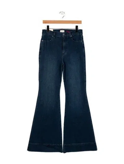Pre-owned Alice And Olivia High-rise Flared Jeans In Blue