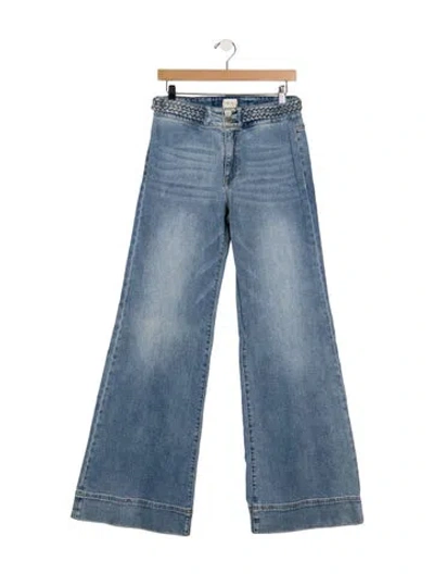 Pre-owned Alice And Olivia High-rise Flared Jeans In Blue