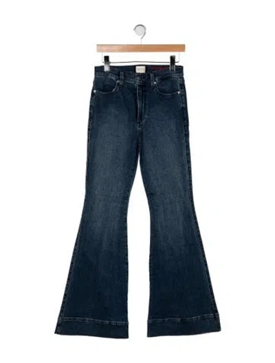 Pre-owned Alice And Olivia High-rise Flared Jeans In Blue