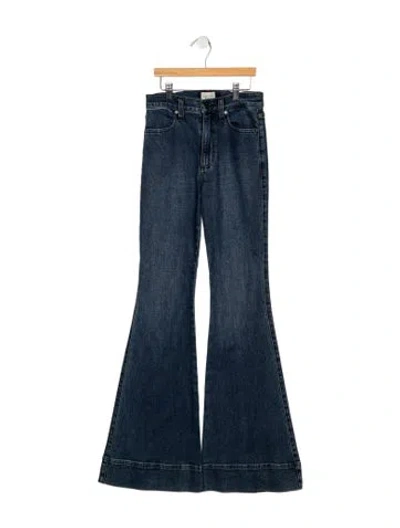 Pre-owned Alice And Olivia High-rise Flared Jeans In Blue